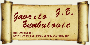 Gavrilo Bumbulović vizit kartica